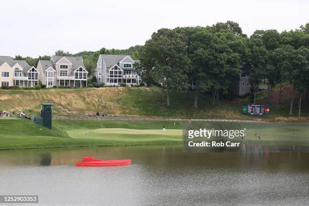 Scenic view of the 15th green during the third round of the Travelers Championship at TPC River Highlands on June 27, 2020 in Cromwell, Connecticut.