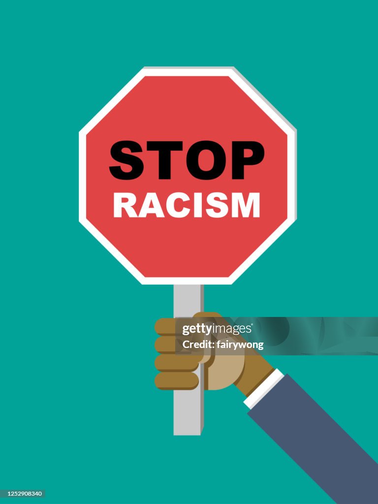 Stop Systematic Racism Stop Racism Conceptstop Racism Sign In Businessmans Hand High-Res ...