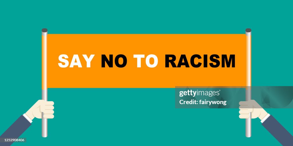 Stop Systematic Racism Stop Racism Conceptstop Racism Sign In Businessmens Hands High-Res ...
