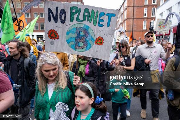 Thousands of protesters from the environmental group Extinction Rebellion gather on Earth Day for The Big One For Biodiversity March non-disruptive...