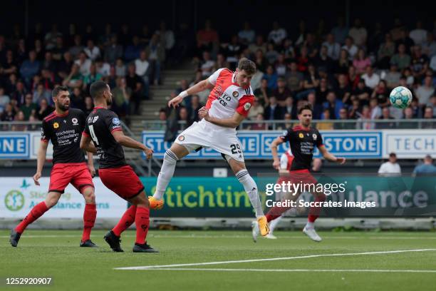 Santiago Gimenez of Feyenoord scores the first goal to make it 0-1 during the Dutch Eredivisie match between Excelsior v Feyenoord at the Van Donge &...