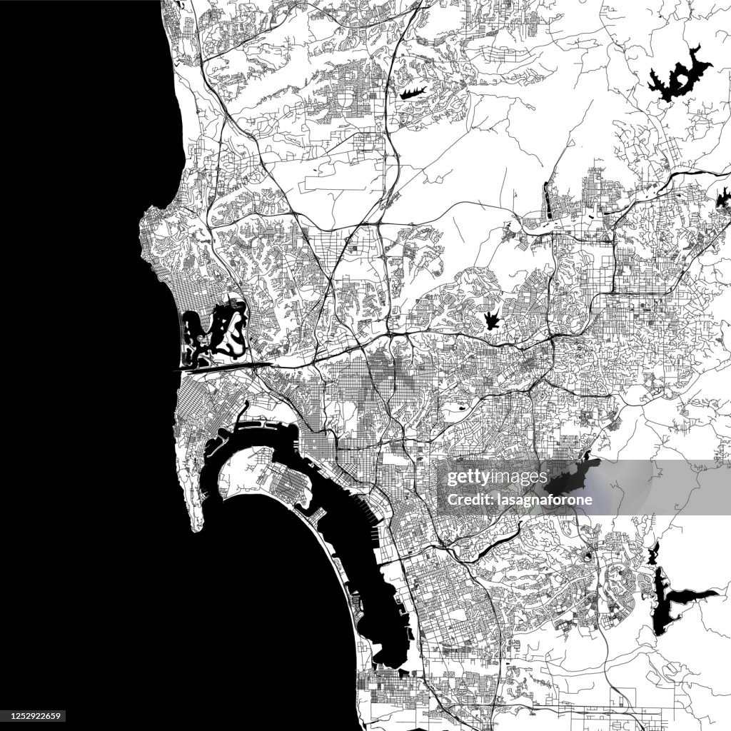 San Diego, California, USA Vector Map