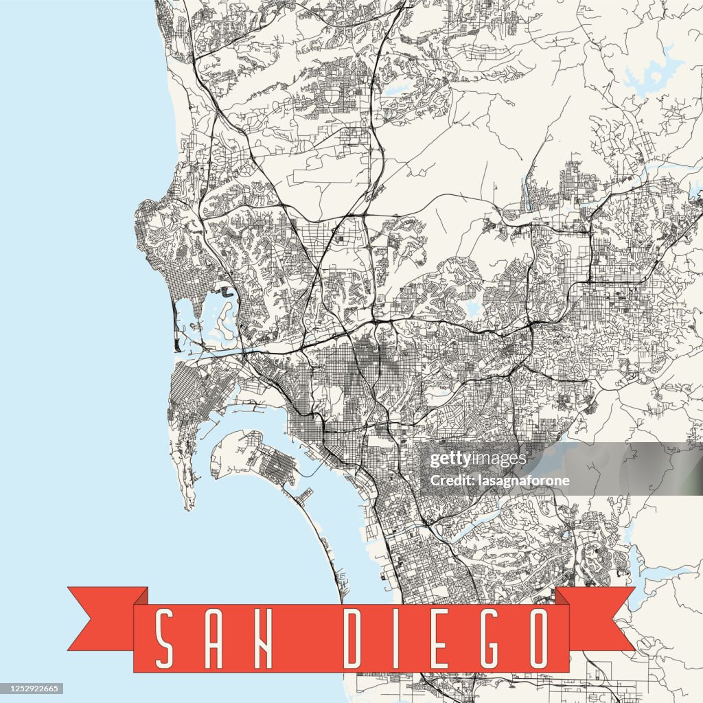 San Diego, California, USA Vector Map
