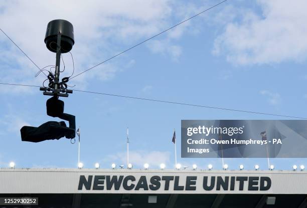 General view of the Spider Cam ahead of the Premier League match at St. James' Park, Newcastle upon Tyne. Picture date: Sunday May 7, 2023.