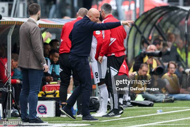 Head coach Arne Slot of Feyenoord Rotterdam looks on during the Dutch Eredivisie match between SBV Excelsior and Feyenoord at Van Donge and De Roo...