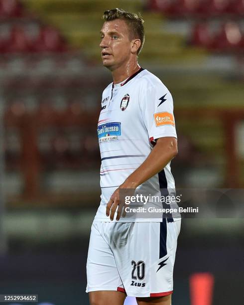 Maximiliano Lopez of FC Crotone looks on during the serie B match between AC Perugia and FC Crotone on June 26, 2020 in Perugia, Italy.