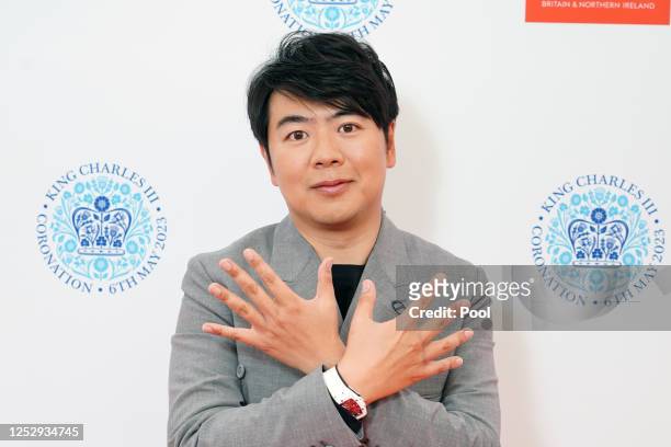 Lang Lang backstage at the Coronation Concert held in the grounds of Windsor Castle on May 7, 2023 in Windsor, England. The Windsor Castle Concert is...