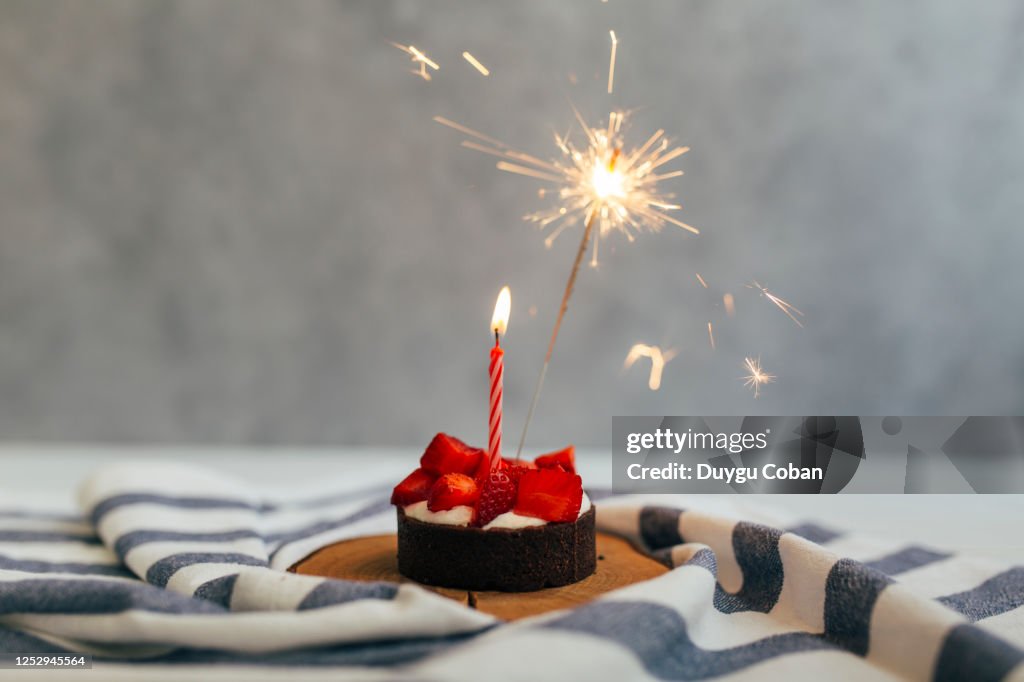 Delicious Birthday Cupcake with Candle