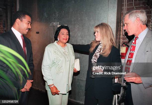 Dexter Scott King, Coretta Scott King, Jane Fonda and Ted Turner attend Twister premiere Benefiting G-CAPP at The Fox Theater in Atlanta Georgia, May...