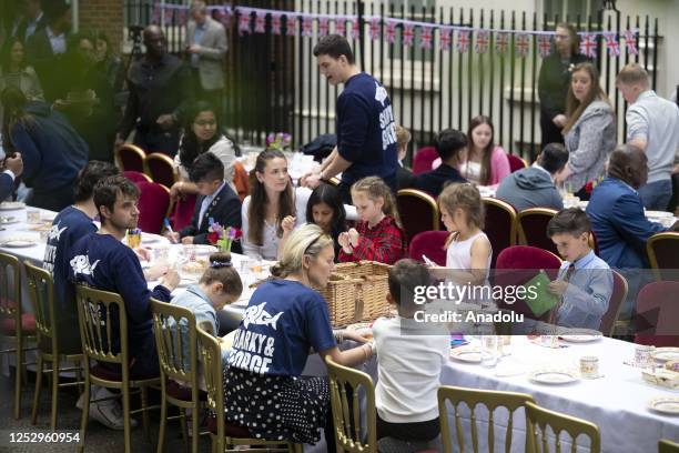 Prime Minister Rishi Sunak hosts a lunch in Downing Street to celebrate the coronation of King Charles III and Queen Camilla on May 07, 2023 in...