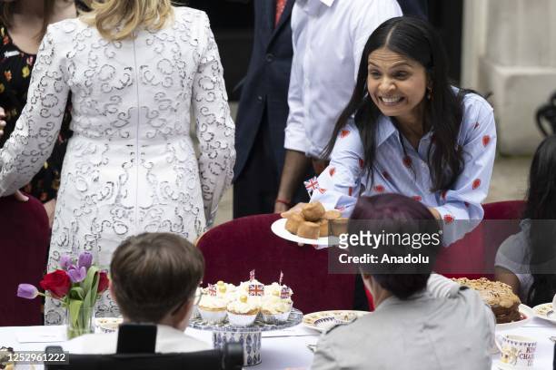 Prime Minister Rishi Sunak hosts a lunch in Downing Street to celebrate the coronation of King Charles III and Queen Camilla on May 07, 2023 in...