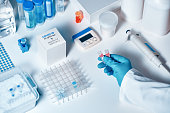 Quick novel COVID-19 coronavirus test kit. 2019 nCoV pcr diagnostics kit. The kit detects covid19 virus in patients samples. Тesting system for real-time PCR amplification.