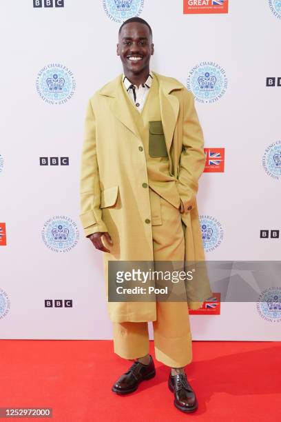 Ncuti Gatwa backstage at the Coronation Concert held in the grounds of Windsor Castle on May 7, 2023 in Windsor, England. The Windsor Castle Concert...