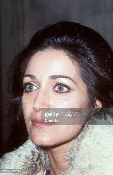 Portrait of French actress Françoise Fabian taken 14 January 1970 in Paris during the film premiere of "Cran d'Arrêt" by French director Yves...