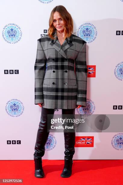 Stella McCartney poses backstage at the Coronation Concert held in the grounds of Windsor Castle on May 7, 2023 in Windsor, England. The Windsor...