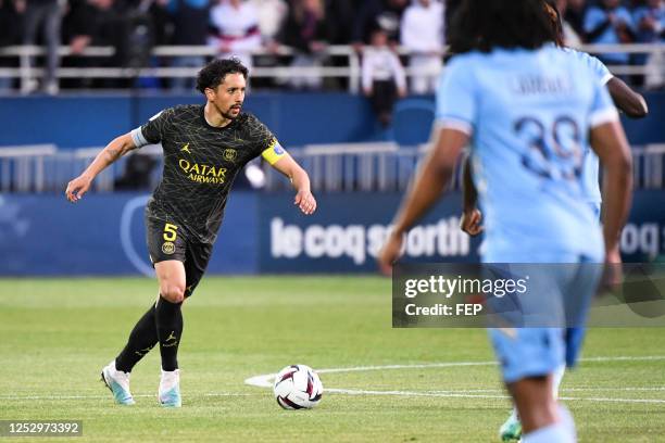 During the Ligue 1 Uber Eats match between Troyes and PSG at Stade de l'Aube on May 7, 2023 in Troyes, France.