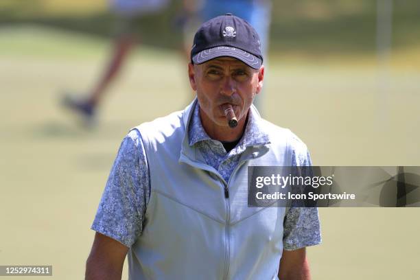 Rocco Mediate approaches the first green during the final round of the PGA Tour Champions Mitsubishi Electric Classic on May 7, 2023 at TPC Sugarloaf...