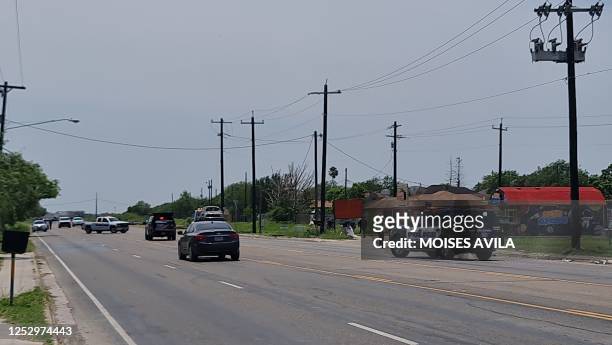 Police work at the scene after a driver crashed into several people in Brownsville, Texas, on May 7, 2023. - Seven people died and as many as six...