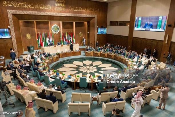General view from Arab League Foreign Ministers meeting in Cairo, Egypt on May 07, 2023.
