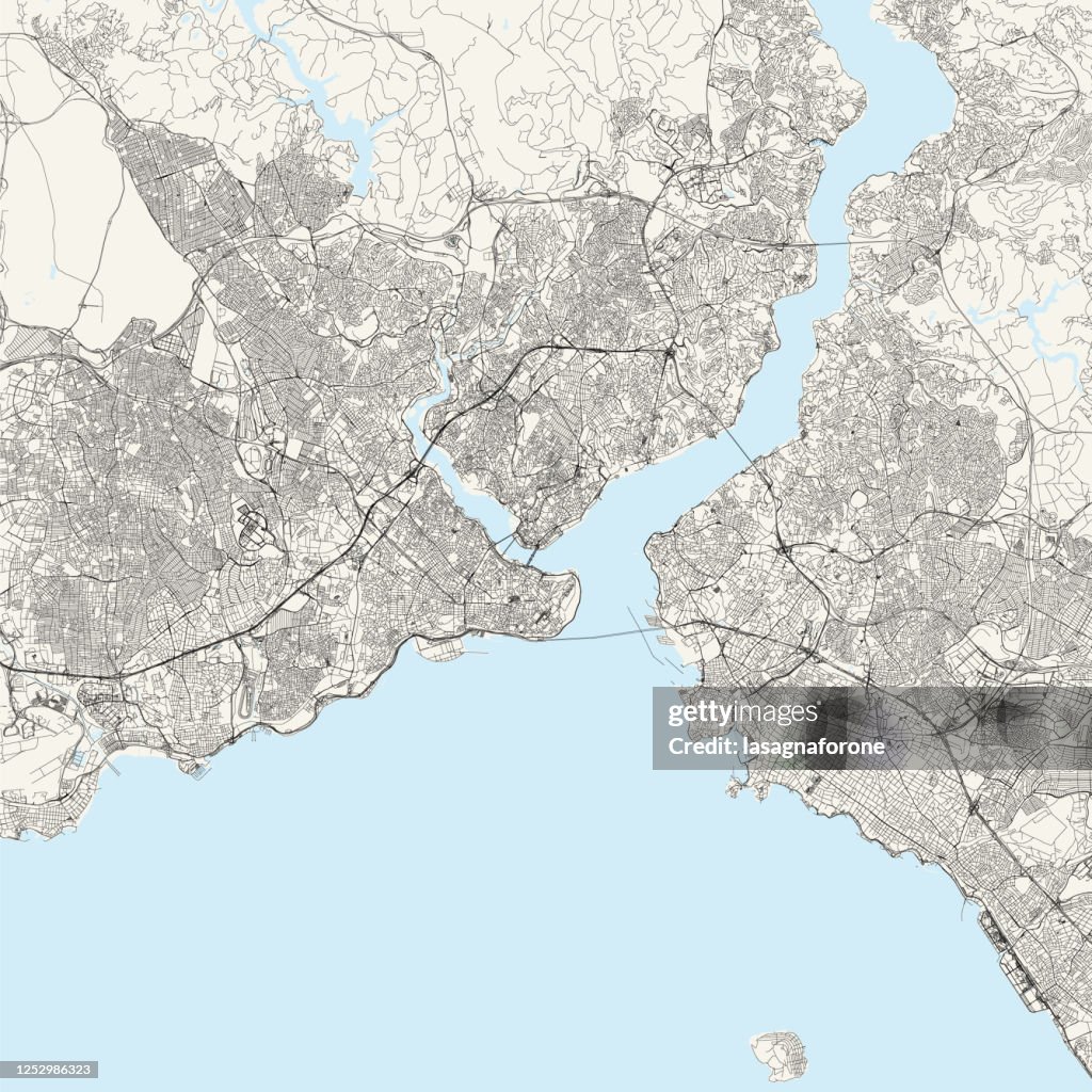 Istanbul, Turkey Vector Map
