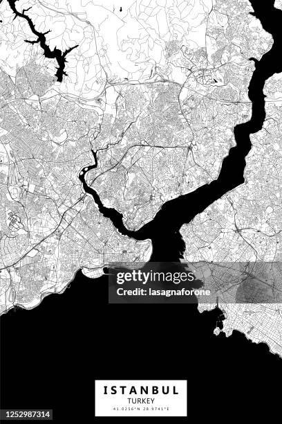 illustrations, cliparts, dessins animés et icônes de istanbul, turquie carte vectorielle - bosphore