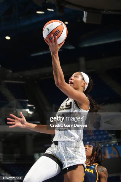 Isabelle Harrison of the Chicago Sky shoots the ball during the preseason game against the Indiana Fever on May 7, 2023 at the Wintrust Arena in...