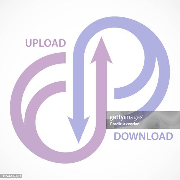 upload & download arrows - replay stock illustrations