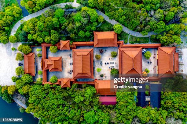 temple complex of wanshou palace in nanchang city, jiangxi province, china - chinese house churches stock pictures, royalty-free photos & images