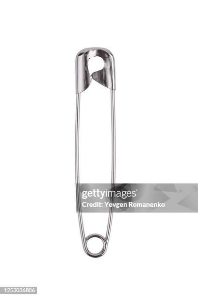 safety pin isolated on white background - säkerhetsnål bildbanksfoton och bilder