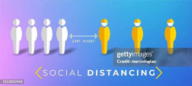 social distancing. keep the 2 meter distance. coronavirus self protection - epidemiology icon stock illustrations