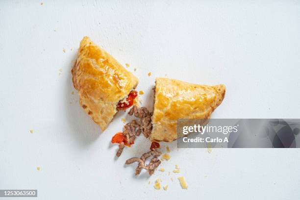 empanada snack on white background - empanada imagens e fotografias de stock