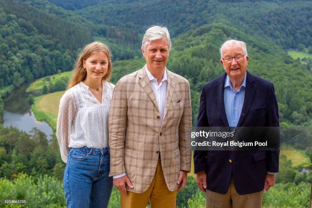 King Philippe Of Belgium And Family Visit A Touristic Spot In The Province Of Luxembourg