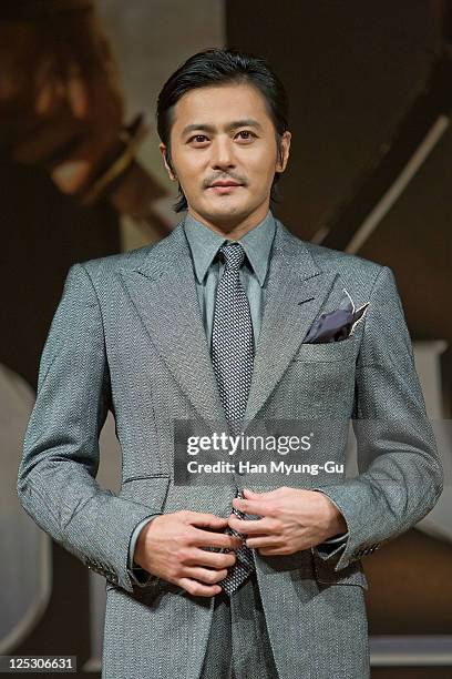 South Korean actor Jang Dong-Gun attends "The Warrior's Way" press conference at the Pusan International Film Festival at Grand Hotel on October 09,...