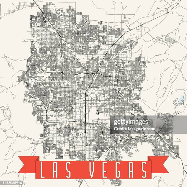 las vegas, nevada vector map - las vegas sign stock illustrations