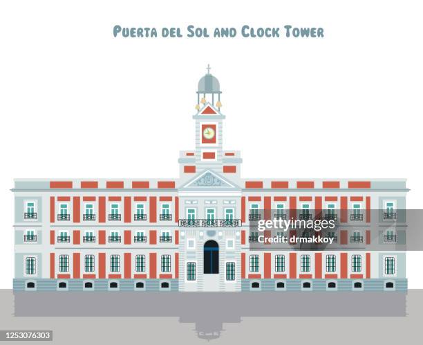 太陽和鐘樓 - clock tower 幅插畫檔、美工圖案、卡通及圖標