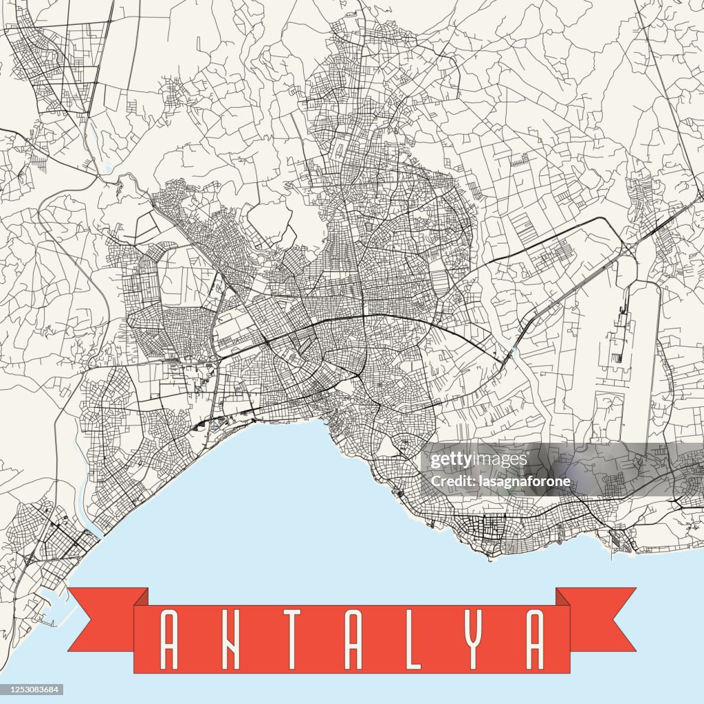 Antalya, Turkey Vector Map
