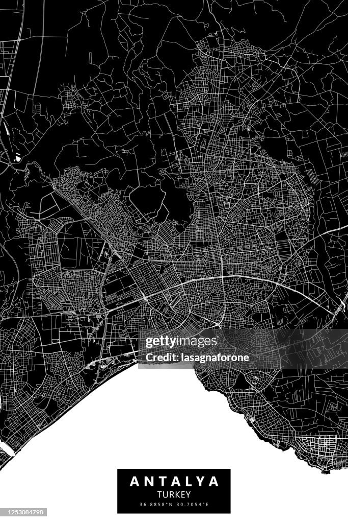Antalya, Turkey Vector Map