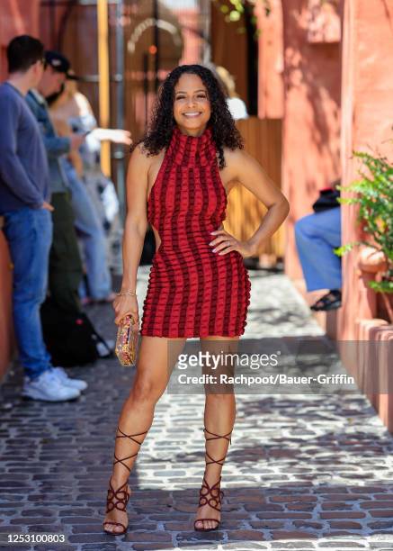 Christina Milian is seen at The Shein influencer Mother's Day lunch outside Great White restaurant on May 07, 2023 in Los Angeles, California.