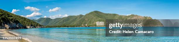 panoramic view of bahia de cata. aragua state. venezuela. - aragua state stock pictures, royalty-free photos & images