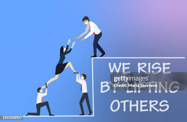 we rise by lifting others concept. - altruism stock illustrations