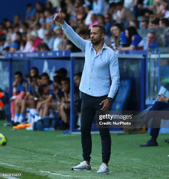 JuanFran Garcia headcoach of SD Ponferradina in action during the spanish football Second Divisin JOR 39 game between SD Ponferradina vs CD Malaga at...