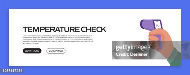 the new normal concept - temperature check vector illustration - temperature checkpoint stock illustrations