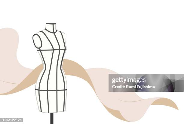 ilustrações, clipart, desenhos animados e ícones de indústria da moda - manequim de costureira