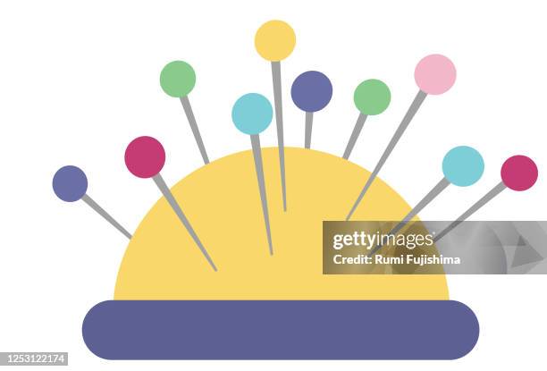 pin cushion - textile factory stock illustrations