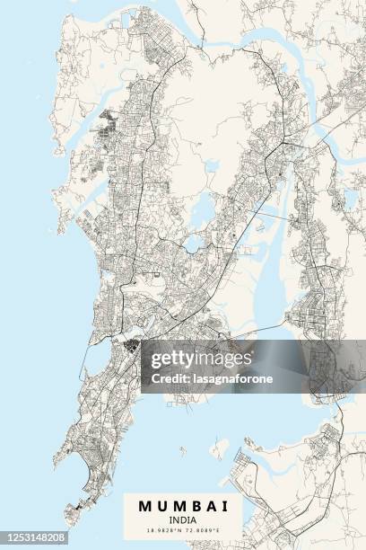 ilustraciones, imágenes clip art, dibujos animados e iconos de stock de mapa vectorial de mumbai, india - bombay map