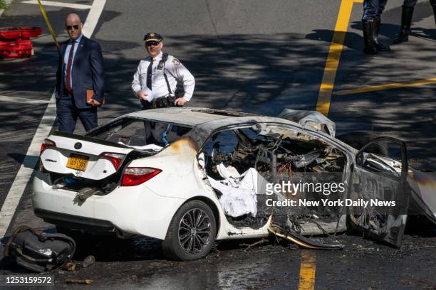 Three people were pronounced dead on scene after the white Toyota Corolla Livery Car they were in crashed into a tree then burst into flames on the...