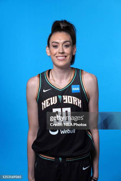 Breanna Stewart of the New York Liberty poses for a head shot at Barclays Center on May 5, 2023 in New York, New York. NOTE TO USER: User expressly...