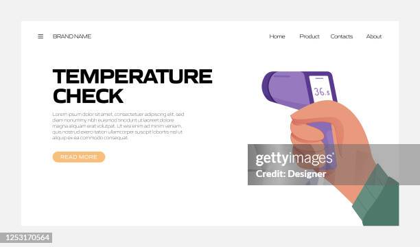 the new normal concept - temperature check vector illustration - temperature screening stock illustrations