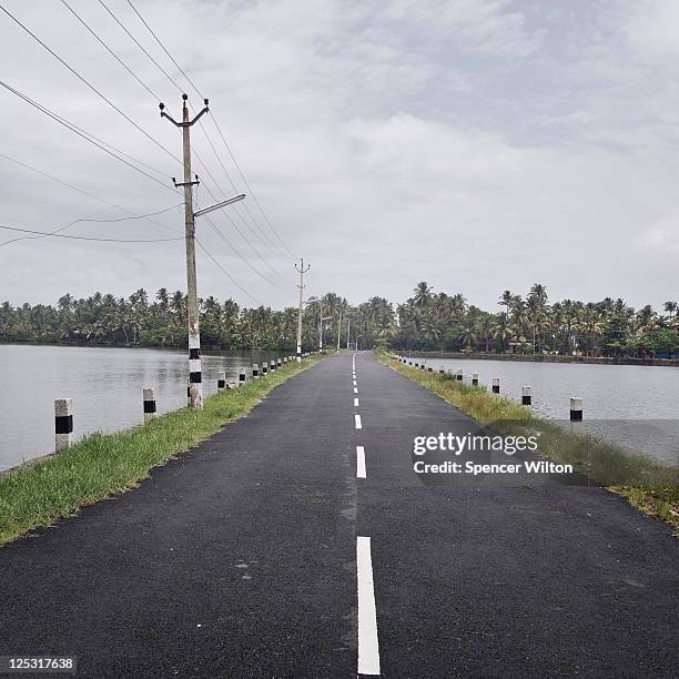 backwater road in kerala, india - backwater stock pictures, royalty-free photos & images