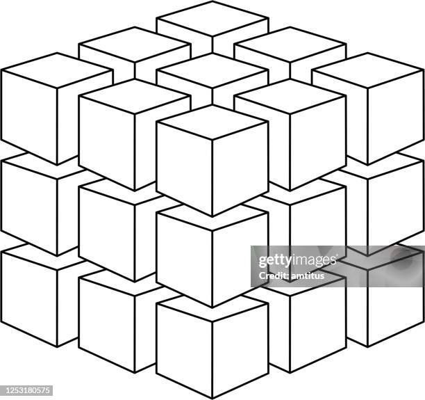 rubicube - rubix cube stock illustrations